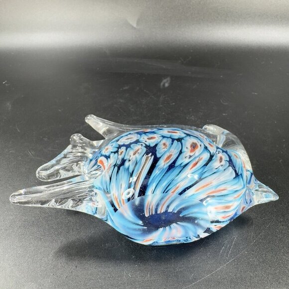 Vintage Venetian Glass Fish Figurine Paperweight With Heavy Millefiori Glass VTG - Picture 10 of 11